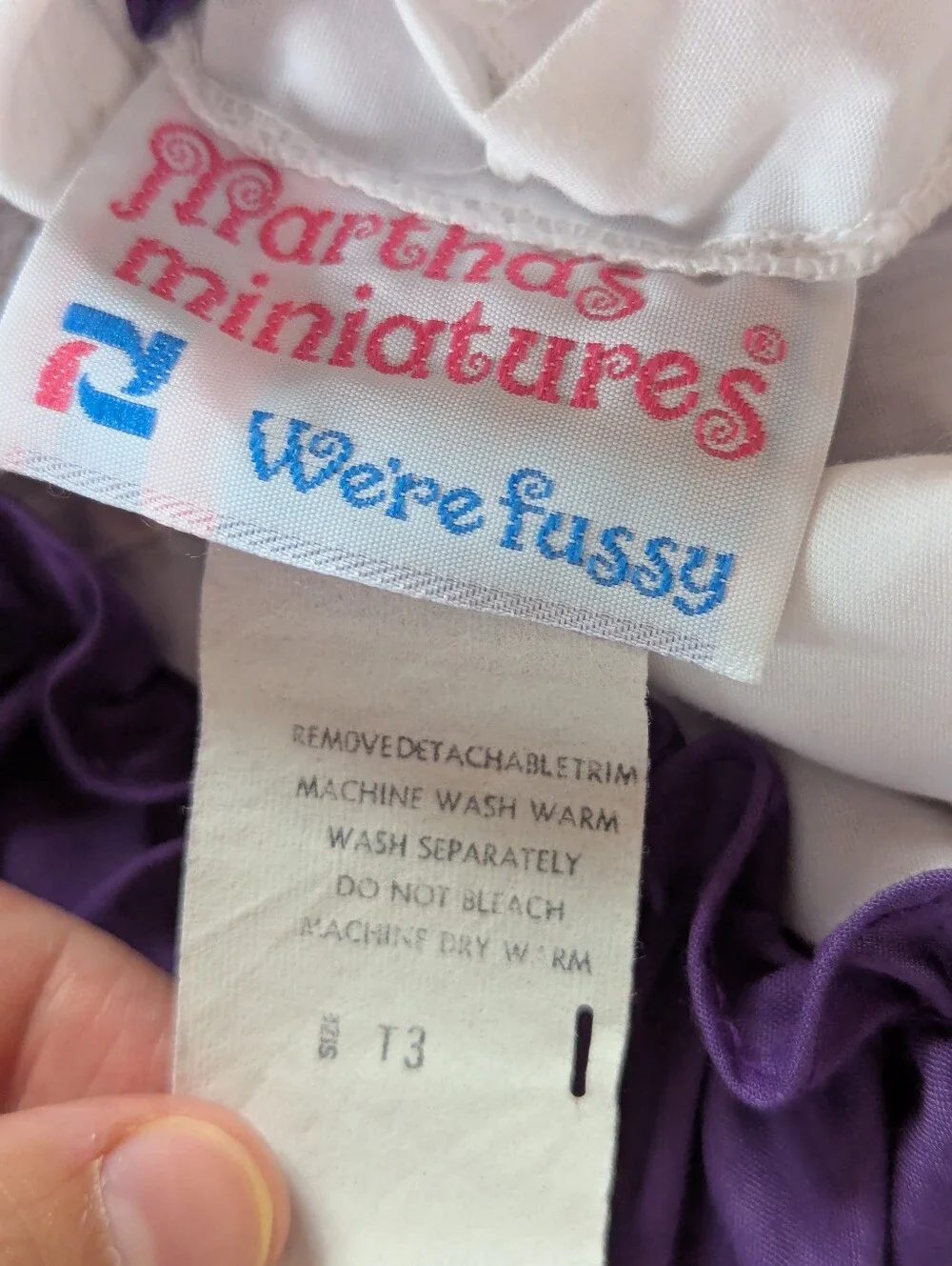 Vtg Martha's Miniatures Dress 3T Purple Ruffle Pageant Holidays